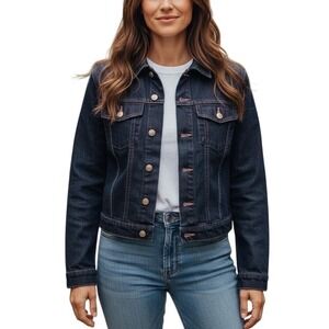 Polo Jeans Co Ralph Lauren Women Denim Jacket Dark Wash Size S